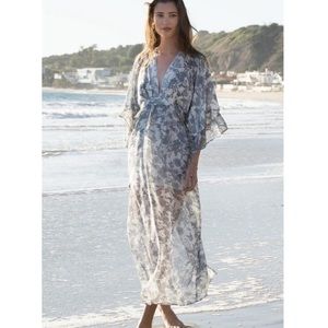 POL - Chiffon SKY Floral Kimono Maxi Dress, NWT